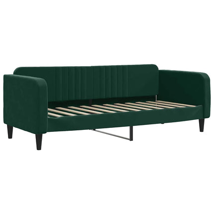 daybed med madras 80x200 cm velour mørkegrøn