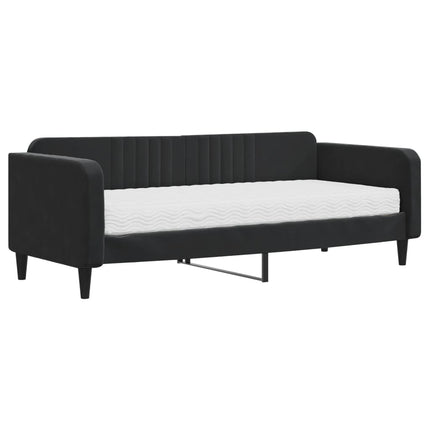 daybed med madras 90x200 cm velour sort