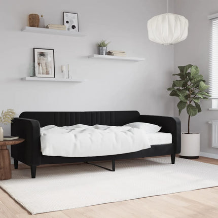 daybed med madras 90x200 cm velour sort