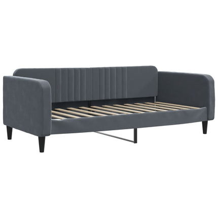 daybed med madras 100x200 cm velour mørkegrå
