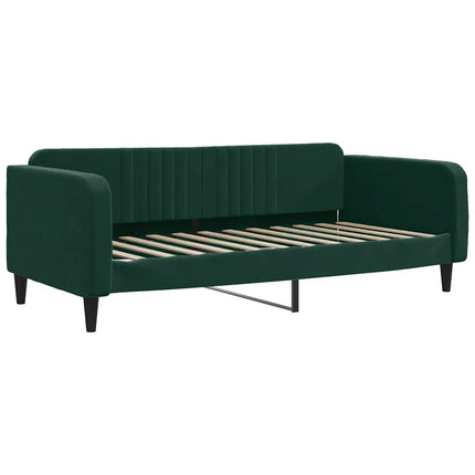daybed med madras 100x200 cm velour mørkegrøn