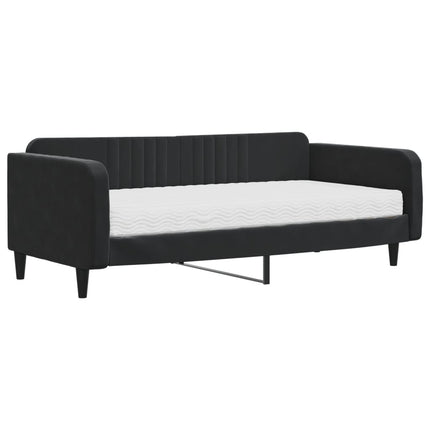 daybed med madras 100x200 cm velour sort