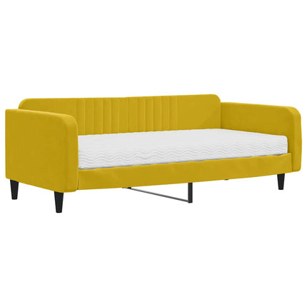 daybed med madras 100x200 cm velour gul