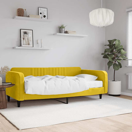daybed med madras 100x200 cm velour gul