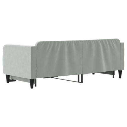 daybed med udtræk 80x200 cm velour lysegrå
