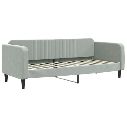 daybed med udtræk 80x200 cm velour lysegrå