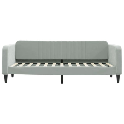 daybed med udtræk 80x200 cm velour lysegrå