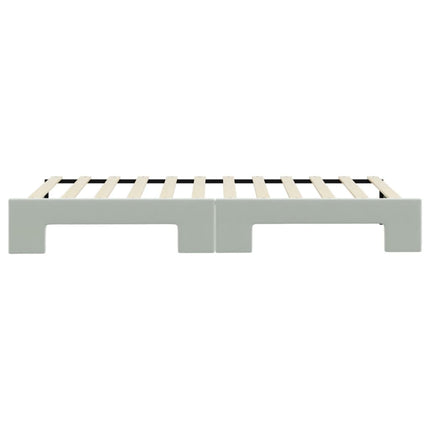 daybed med udtræk 80x200 cm velour lysegrå