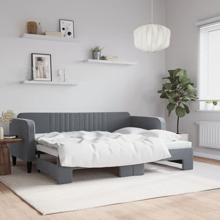 daybed med udtræk 80x200 cm velour mørkegrå