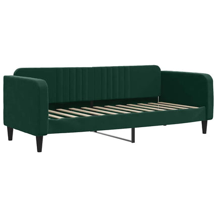 daybed med udtræk 80x200 cm velour mørkegrøn