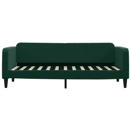 daybed med udtræk 80x200 cm velour mørkegrøn