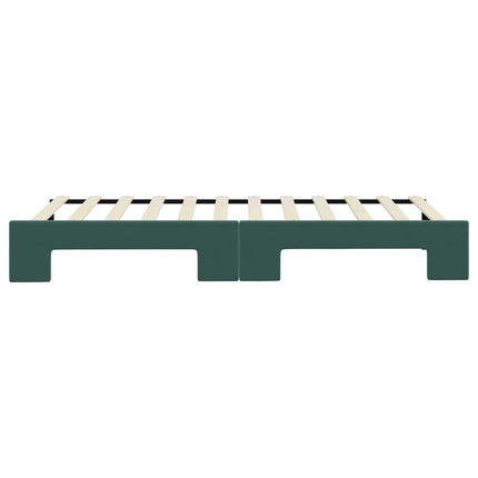 daybed med udtræk 80x200 cm velour mørkegrøn