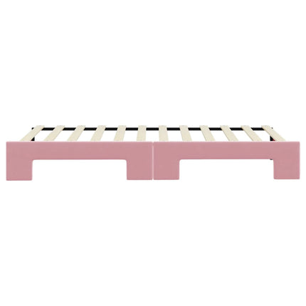 daybed med udtræk 80x200 cm velour lyserød