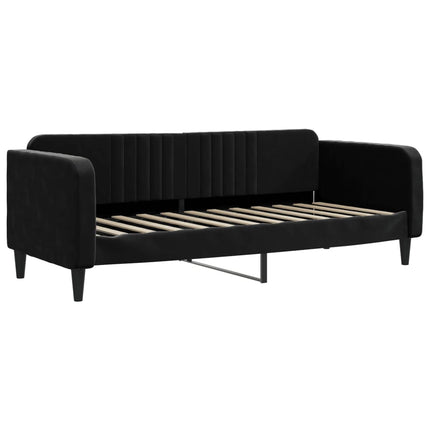 daybed med udtræk 80x200 cm velour sort