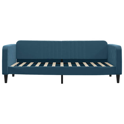daybed med udtræk 90x200 cm velour blå