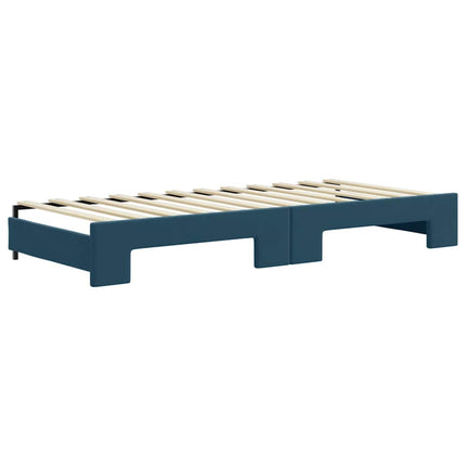 daybed med udtræk 90x200 cm velour blå