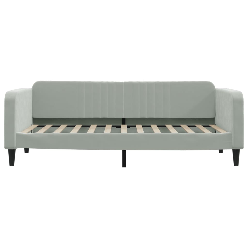 daybed med udtræk 90x200 cm velour lysegrå