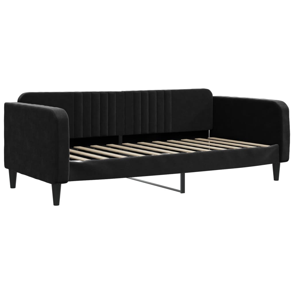 daybed med udtræk 90x200 cm velour sort