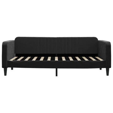 daybed med udtræk 90x200 cm velour sort