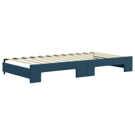 daybed med udtræk 100x200 cm velour blå
