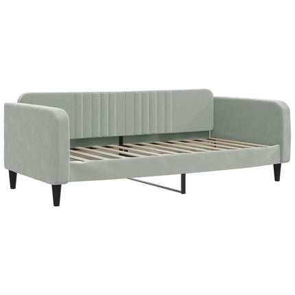 daybed med udtræk 100x200 cm velour lysegrå
