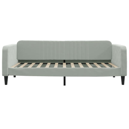 daybed med udtræk 100x200 cm velour lysegrå