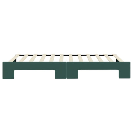 daybed med udtræk 100x200 cm velour mørkegrøn