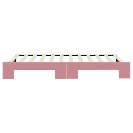 daybed med udtræk 100x200 cm velour lyserød