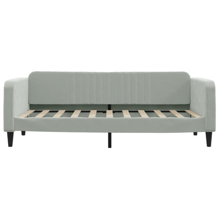 daybed med udtræk 90x190 cm velour lysegrå