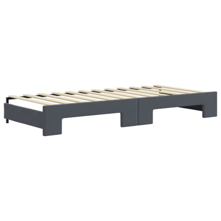 daybed med udtræk og madras 80x200 cm velour mørkegrå