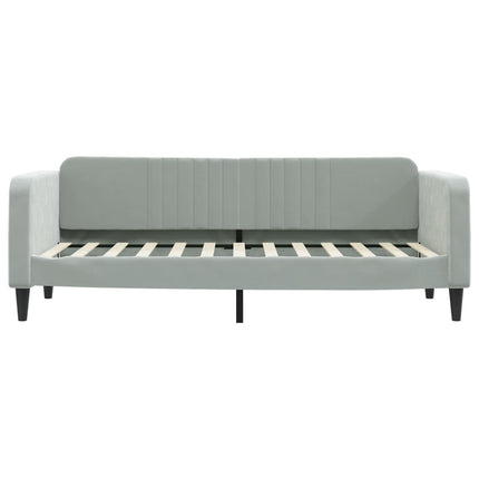 daybed med udtræk og skuffer 80x200 cm velour lysegrå