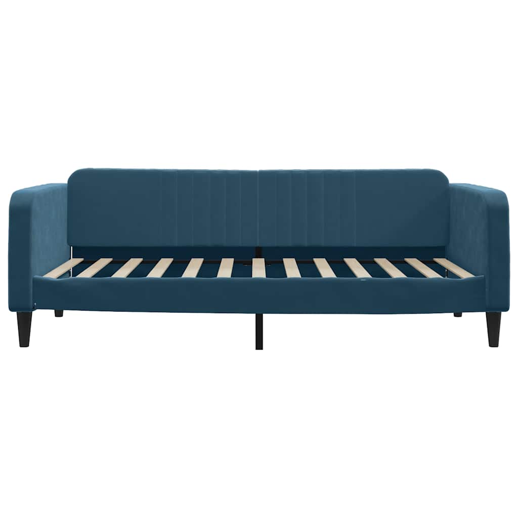 daybed med udtræk og skuffer 100x200 cm velour blå