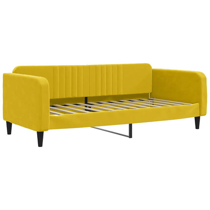 daybed med udtræk og skuffer 100x200 cm velour gul