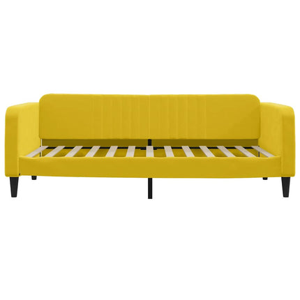 daybed med udtræk og skuffer 100x200 cm velour gul