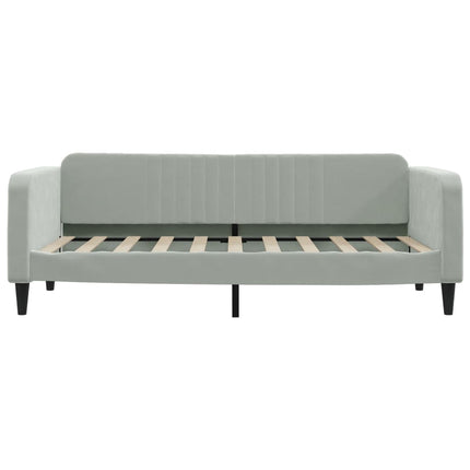 daybed med udtræk og skuffer 100x190 cm velour lysegrå