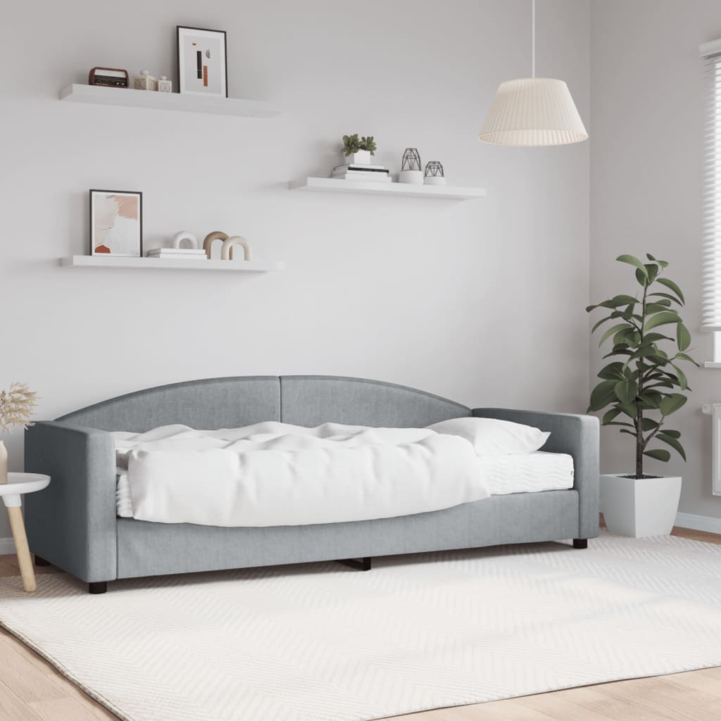 daybed med madras 80x200 cm stof lysegrå