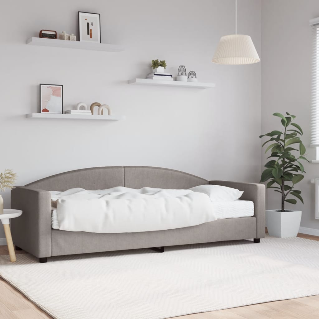 daybed med madras 80x200 cm stof gråbrun