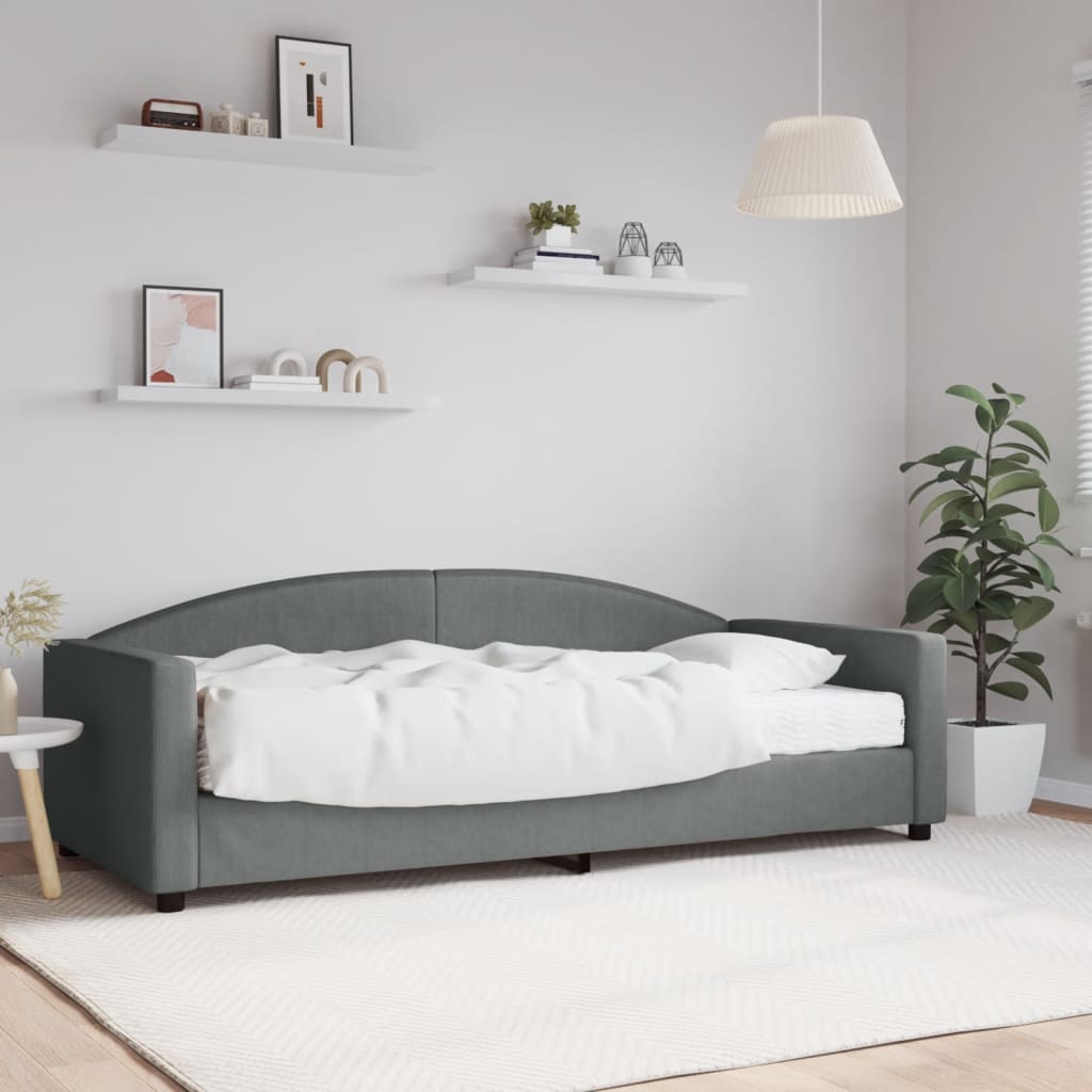 daybed med madras 90x200 cm stof mørkegrå