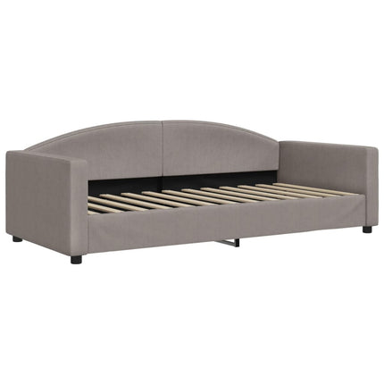 daybed med madras 90x200 cm stof gråbrun