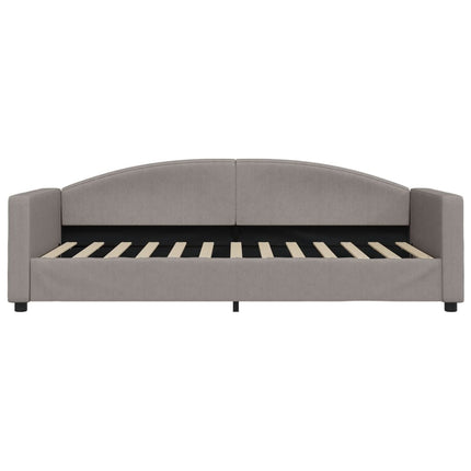 daybed med madras 90x200 cm stof gråbrun
