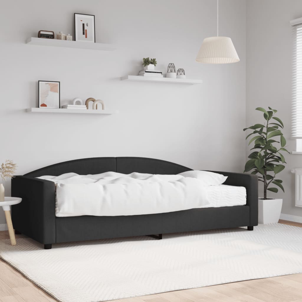 daybed med madras 100x200 cm stof sort