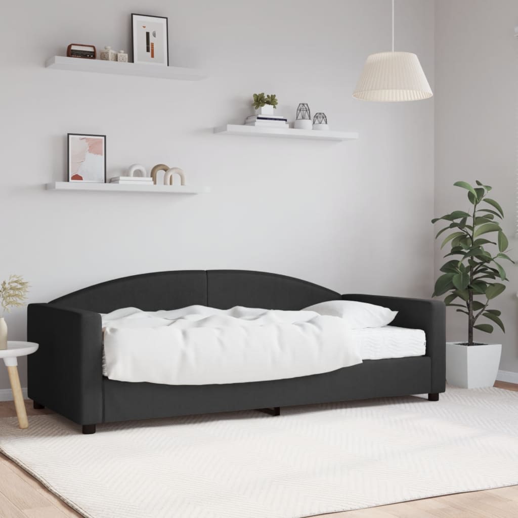 daybed med madras 90x190 cm stof sort