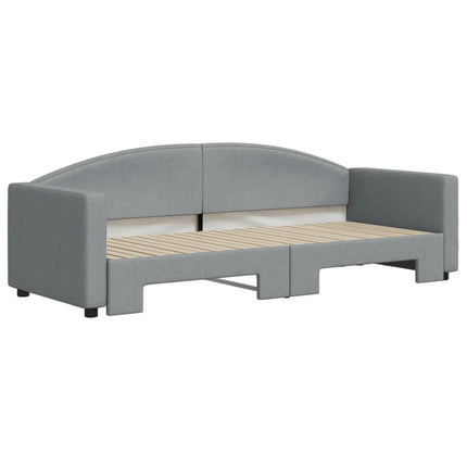 daybed med udtræk 80x200 cm stof lysegrå
