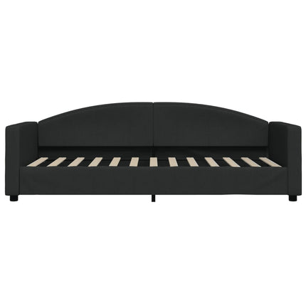 daybed med udtræk 80x200 cm stof sort