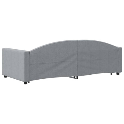 daybed med udtræk 90x200 cm stof lysegrå