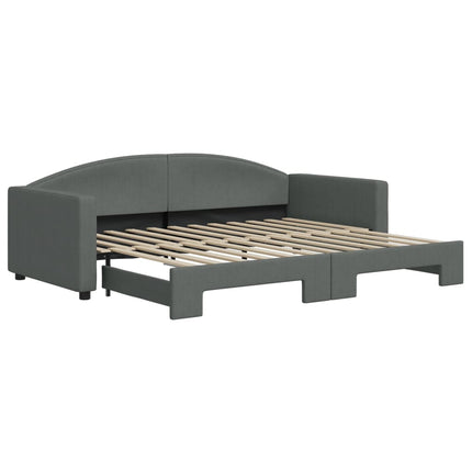 daybed med udtræk 90x200 cm stof mørkegrå