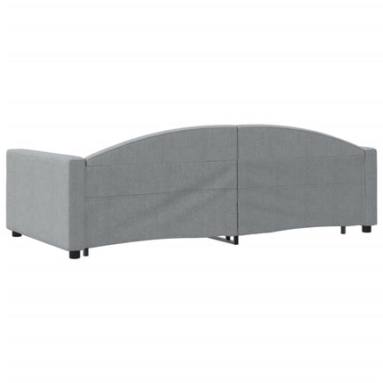 daybed med udtræk 100x200 cm stof lysegrå