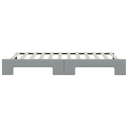 daybed med udtræk 100x200 cm stof lysegrå