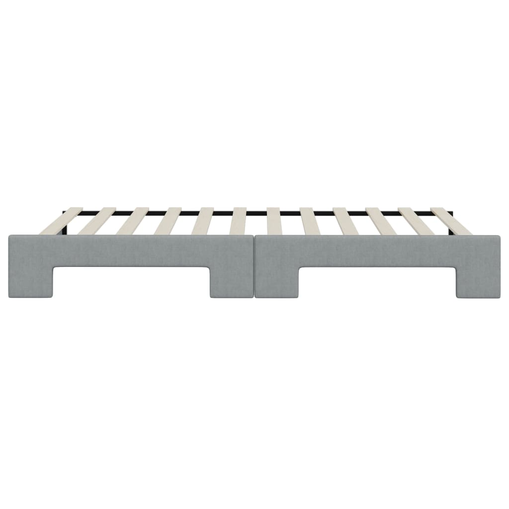 daybed med udtræk 100x200 cm stof lysegrå