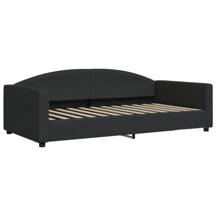 daybed med udtræk 100x200 cm stof sort